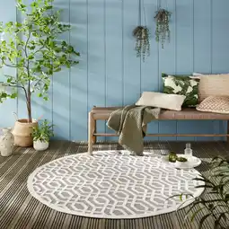 Netto Marken-Discount Outdoor-Teppich waschbar Grau-Beige Ø160 cm - STOUR Kadima Design Angebot