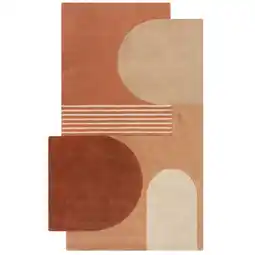 Netto Marken-Discount Wollteppich Kurzflor Terrakotta 120 x 180 cm - HALLEIN Kadima Design Angebot