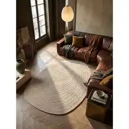 Netto Marken-Discount Wollteppich oval Beige 160 x 230 cm - PARRET Kadima Design Angebot
