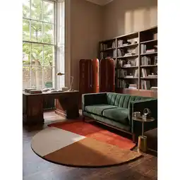 Netto Marken-Discount Wollteppich geometrisch Rot-Beige Ø200 cm - HALLEIN Kadima Design Angebot