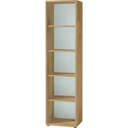 Netto Marken-Discount Aktenregal hoch schmal MUENCHEN 50x37x196 cm 5 Ordnerhöhen Chalet-Eiche-Nb./Weiß Angebot