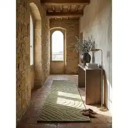 Netto Marken-Discount Läufer abstrakt Olivegrün 60 x 230 cm - LEVEN Kadima Design Angebot