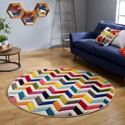 Netto Marken-Discount Teppich maschinengewebt Bunt Ø160 cm - MEON Kadima Design Angebot