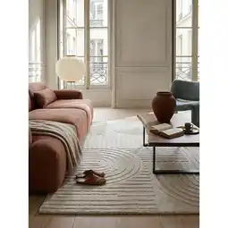 Netto Marken-Discount Wollteppich Hoch-Tief Elfenbein 120 x 170 cm - LEVEN Kadima Design Angebot