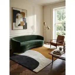 Netto Marken-Discount Wollteppich HULL-Humber, abstrakt, Senfgelb, 160 x 230 cm Angebot