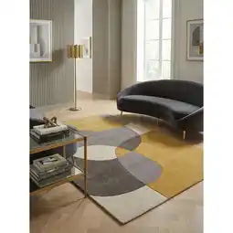 Netto Marken-Discount Wollteppich Hoch-Tief Ocker 120 x 170 cm - AIRE Kadima Design Angebot