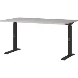 Netto Marken-Discount Schreibtisch höheneinstellbar Stuttgart 68-91cm Kaschmir/Schwarz 140x80cm, C-Fuß Angebot