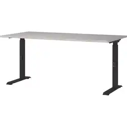 Netto Marken-Discount Schreibtisch höheneinstellbar Stuttgart 68-91cm Kaschmir/Schwarz 160x80cm, C-Fuß Angebot