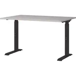 Netto Marken-Discount Schreibtisch höheneinstellbar Stuttgart 68-91cm Kaschmir/Schwarz 120x80cm, C-Fuß Angebot