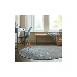 Netto Marken-Discount Teppich gestreift Blau Ø160 cm - PERRAN Kadima Design Angebot