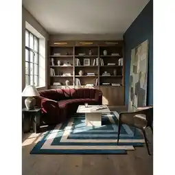 Netto Marken-Discount Wollteppich geometrisch Türkis-Beige 200 x 290 cm - HALLEIN Kadima Angebot