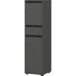 Netto Marken-Discount Badschrank schmal HAMBURG Soft-Close, 33x121x34 cm Graphit Angebot