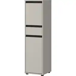 Netto Marken-Discount Badschrank schmal HAMBURG Soft-Close, 33x121x34 cm Steingrau Angebot