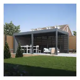 Netto Marken-Discount Sichtschutzrollo für Pergola Pavillon mit Lamellen Dach Oasis anthrazit Angebot
