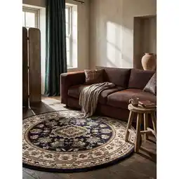 Netto Marken-Discount Teppich Orient Dunkelblau Ø133 cm - GLAZERT Kadima Design Angebot