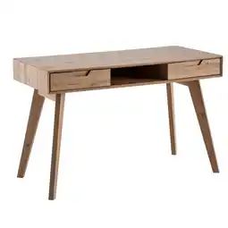 Netto Marken-Discount Schreibtisch – 120x55x77 cm, Skandinavischer Stil, 2 Schubladen, Eichenbeine Angebot