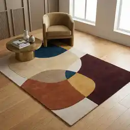 Netto Marken-Discount Wollteppich abstrakt Lila-Bunt 120 x 170 cm - AIRE Kadima Design Angebot
