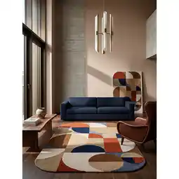 Netto Marken-Discount Wollteppich geometrisch Terrakotta 120 x 170 cm - HALLEIN Kadima Angebot
