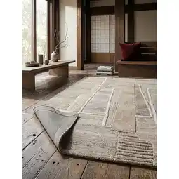 Netto Marken-Discount Wollteppich Relief Natur 140 x 200 cm - EDALE Kadima Design Angebot