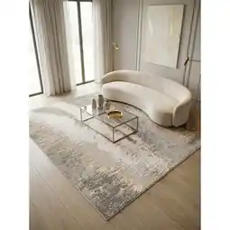 Netto Marken-Discount Teppich Velours abstrakt Marmoroptik hochglänzend pflegeleicht SARNTAL, Silbergrau 200x290 cm Angebot