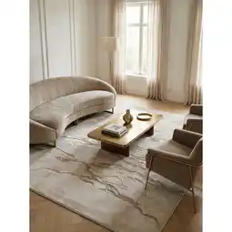 Netto Marken-Discount Teppich Velours-Metallic Marmoroptik Hochglanz SARNTAL, Gold 120x170 cm Angebot