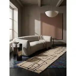Netto Marken-Discount Läufer abstrakt Creme-Schwarz 80 x 300 cm - ARLEN Kadima Design Angebot