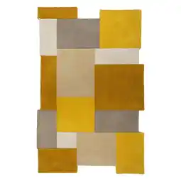 Netto Marken-Discount Wollteppich geometrisch Senfgelb 150 x 240 cm - HALLEIN Kadima Angebot