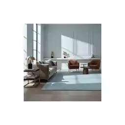 Netto Marken-Discount Wollteppich handgewebt STOW, mit Bordüre, Hellblaugrün, 160 x 230 cm Angebot