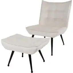 Netto Marken-Discount HappyHome Loungesessel Lounge-Sessel mit Fußhocker & verstellbaren Füßen HSP138-BEI Angebot