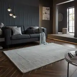 Netto Marken-Discount Wollteppich Kurzflor Grau meliert 200 x 290 cm - MOLE Kadima Design Angebot