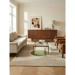 Netto Marken-Discount Wollteppich ELAN-Maas, geometrisch-abstrakt, Beige, 120 x 170 cm Angebot