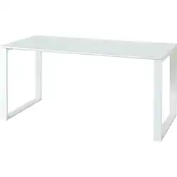 Netto Marken-Discount Schreibtisch Muenchen Glasplatte & Kufengestell, 160x80 cm Weiß Angebot