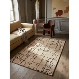 Netto Marken-Discount Teppich abstrakt Creme-Schwarz 200 x 300 cm - ARLEN Kadima Design Angebot