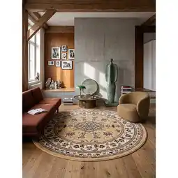 Netto Marken-Discount Teppich Orient Braun Ø133 cm - GLAZERT Kadima Design Angebot