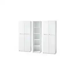 Netto Marken-Discount Büro-Set MUENCHEN 3-teilig weiß 240cm breit Glasfront 2 Schrank Abschließbar & Regal Angebot