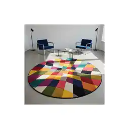 Netto Marken-Discount Teppich Rauten Bunt Ø160 cm - MEON Kadima Design Angebot