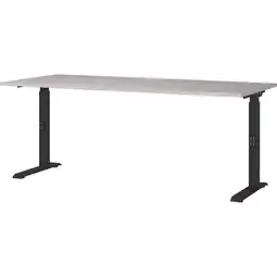 Netto Marken-Discount Schreibtisch höheneinstellbar Stuttgart 68-91cm Kaschmir/Schwarz 180x80cm, C-Fuß Angebot