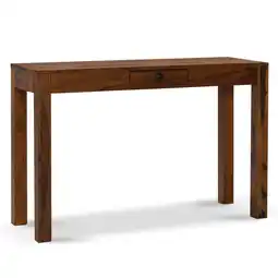 Netto Marken-Discount Schreibtisch – Massivholz, 118x40x76 cm, dunkelbraun, kompakt, handgefertigt Angebot