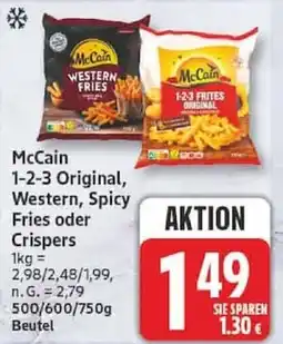Edeka McCain 1-2-3 Original, Western, Spicy Fries oder Crispers Angebot