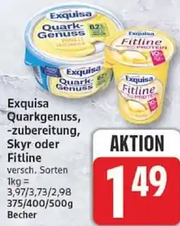 Edeka Exquisa Quarkgenuss, zubereitung, Skyr oder Fitline Angebot