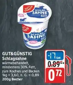 Edeka GUT&GÜNSTIG Schlagsahne Angebot