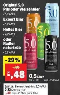 Thomas Philipps Original 5,0 Pils oder Weizenbier Angebot