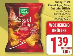 Edeka funny-frisch Kesselchips, Cross Cut oder Riffels Angebot
