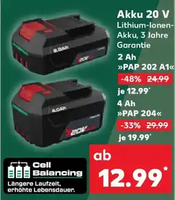 Kaufland PARKSIDE Akku 20 V 2 Ah PAP 202 A1 Angebot