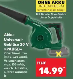 Kaufland PARKSIDE Akku- Universal- Gebläse 20 V PAUGB Angebot