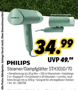 MEDIMAX Philips steamer/dampfglätter sth3010/70 Angebot