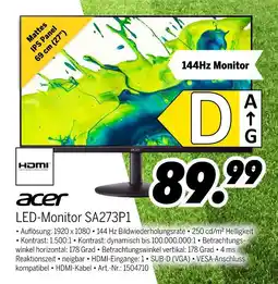 MEDIMAX Acer led-monitor sa273p1 Angebot