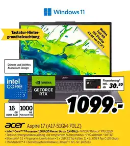 MEDIMAX Acer aspire 17 (a17-51gm-70lz) Angebot