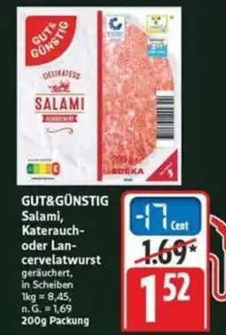 Marktkauf GUT&GÜNSTIG Salami, Katerauch- oder Lancervelatwurst Angebot