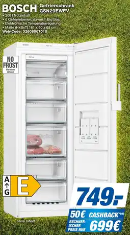 expert Techno Land BOSCH Gefrierschrank GSN29EWEV Angebot